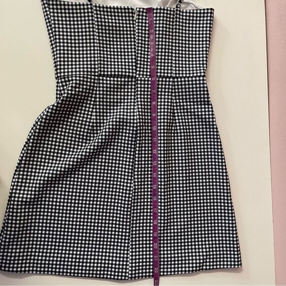 French Connection NWT Summer Whisper Black & White Gingham Mini Dress Size 0 - Picture 7 of 13